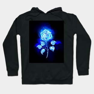 Burning blue rose Hoodie